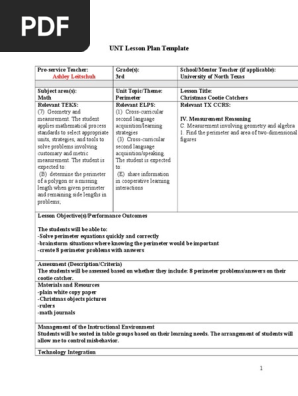 perimeter lesson plan