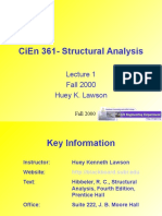 Cien 361-Structural Analysis: Fall 2000 Huey K. Lawson