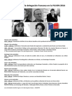Programacion de La Delegacion Francesa en La Filven 2016