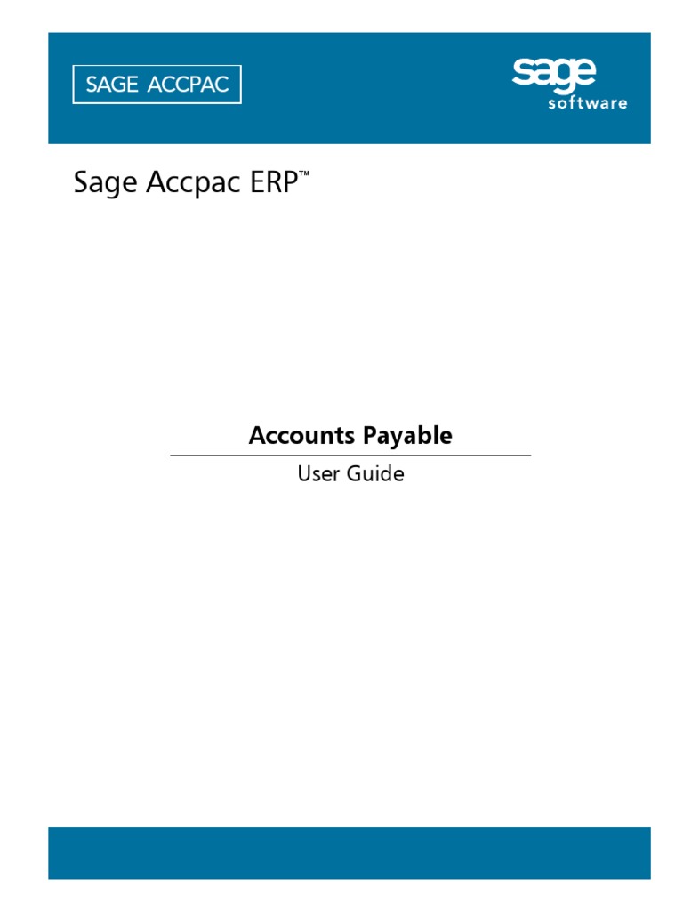 Accpac - Guide - Manual For AP User Guide PDF | PDF | Accounts Payable ...