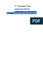 Itm 1 Trimester Class Assignment Result: Serial Number Marks Out of 10 Marks Out of 5