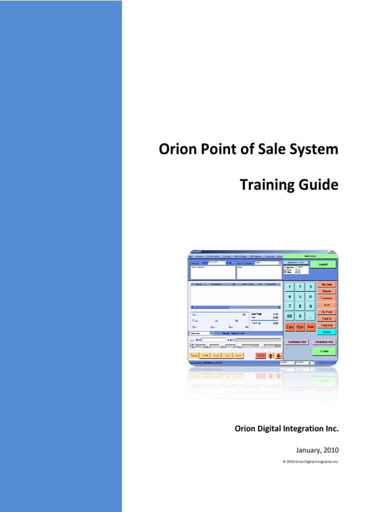 Orion POS - Guide - Training Guide PDF | PDF | Point Of Sale ...