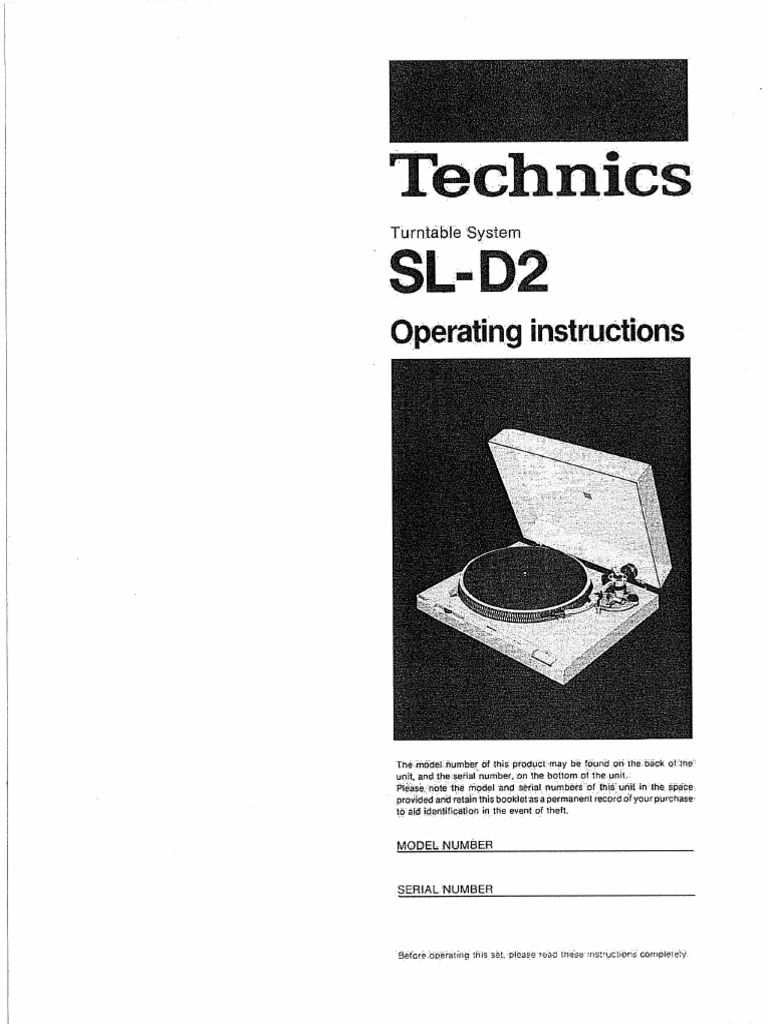 Technics SL D2 Manual