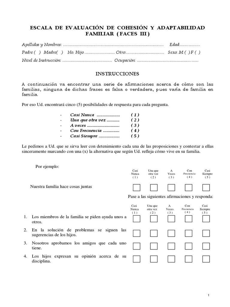 Faces Iii | PDF | Toma de decisiones | Sicología