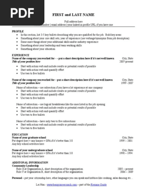 Wharton Resume Template