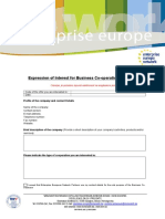 Expression of Interest For Business Co-Operation Proposals/: Obrazac Je Potrebno Ispuniti Elektronski Na Engleskom Jeziku