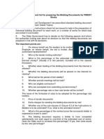 Instructions and Check List For Preparing The Bidding Documents For PMGSY Works
