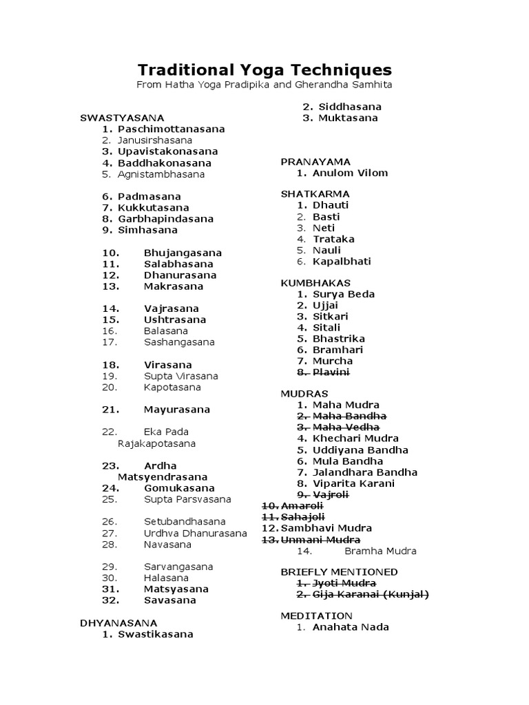 Hatha Yoga Pradipika Techniques PDF