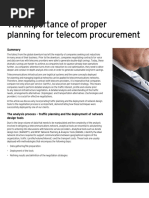 The Importance of Proper Planning For Telecom Procurement: Case Study