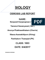 Biology: Osmosis Lab Report Name