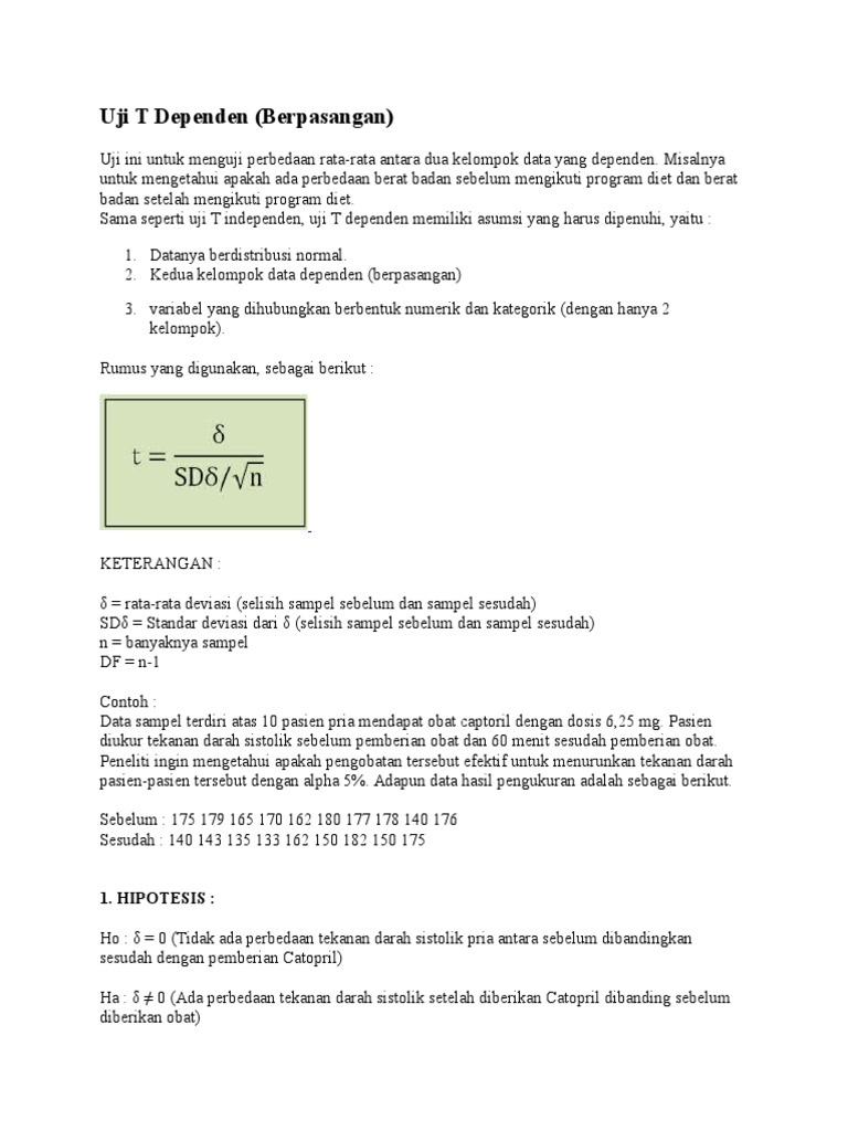 Uji T Dependen