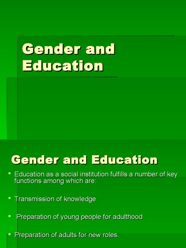 Gender Inequalities in Education Systems | PDF | Gender | Gender Studies