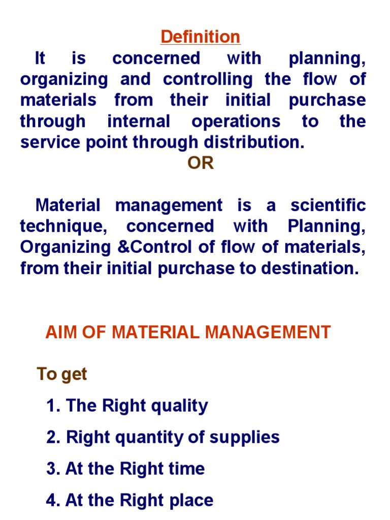 Material Management and Procurement Overview | PDF | Procurement ...
