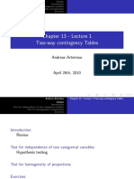 Chapter 13 - Lecture 1 Two-Way Contingency Tables: Andreas Artemiou