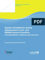 Innocenti Gender Socialization During Adolescence in Low - and Middle - Income Countries