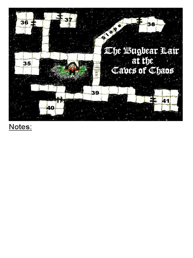 The Bugbear Lair at The Caves of Chaos: S Lo P e | PDF