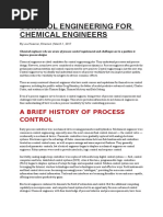 Control Engineering For Chemical Engineers