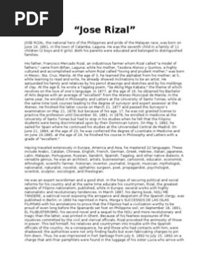 Dr Jose P Rizal Pdf Philippines Morality