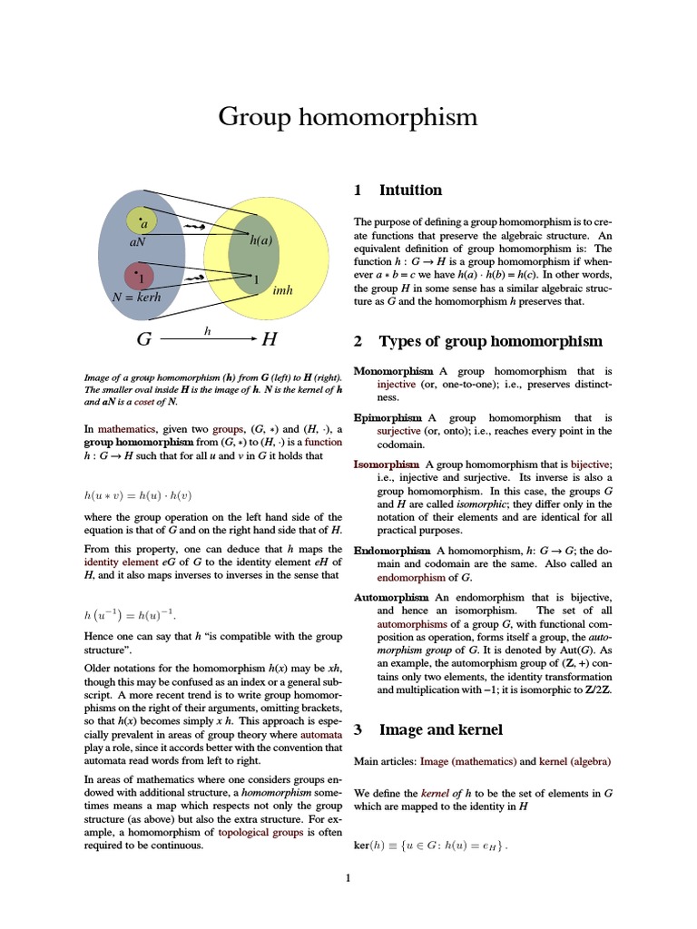 Group Homomorphism PDF Group (Mathematics) Ring (Mathematics)