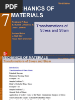 Mechanics of Materials: Transformations of Stress and Strain