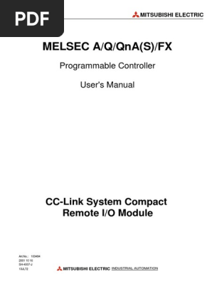 Cc Link Remote Io Module User S Manual Ver J Pdf Electrical Connector Electrical Wiring