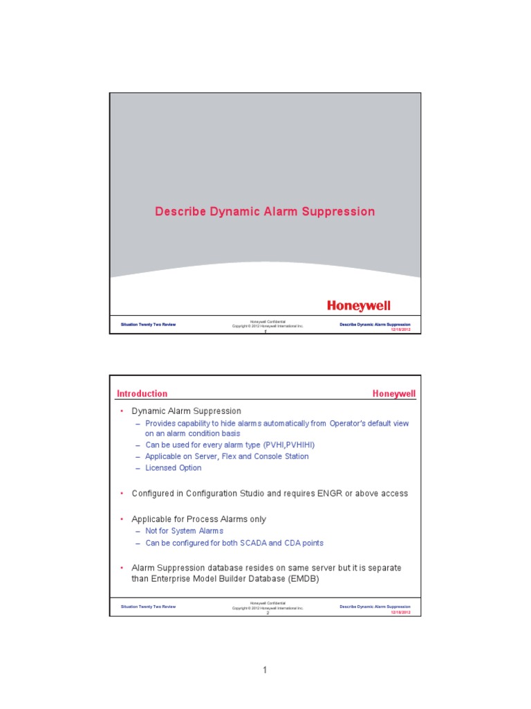 Dynamic Alarm Suppression PDF