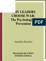 Jonathan Renshon-Why Leaders Choose War - The Psychology of Prevention (2006) PDF