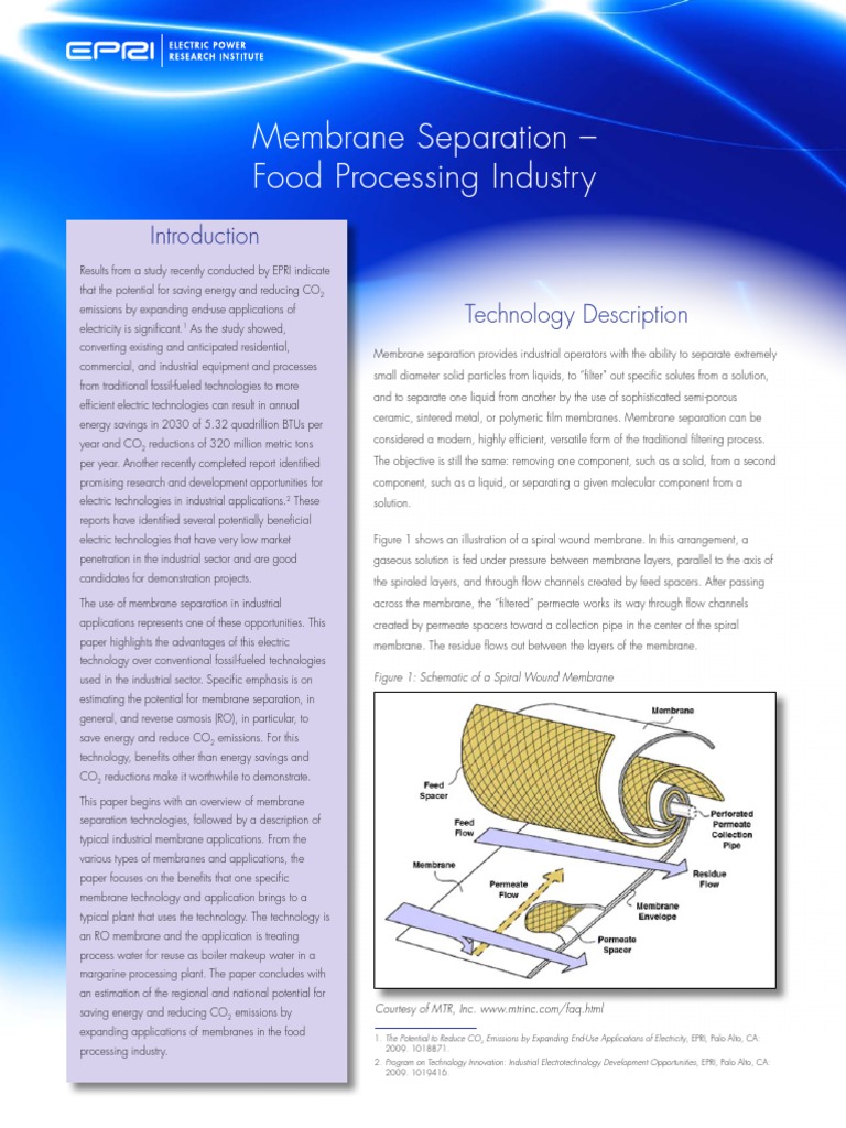 Membrane Separation - Food Processing Industry: Figure 1: Schematic of ...