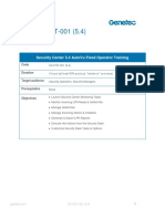 Genetec TrainingOutline SC FOT 001 5.4 PDF