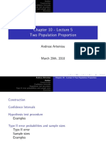 Chapter 10 - Lecture 5 Two Population Proportion: Andreas Artemiou