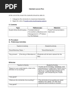 Detailed Lesson Plan I. Objectives: II. Contents