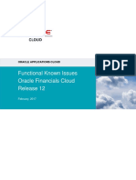 Oracle Financials Cloud Functional Known Issues - Release 12