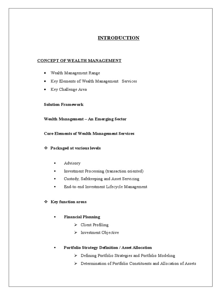 Wealth Management Services Overview | PDF