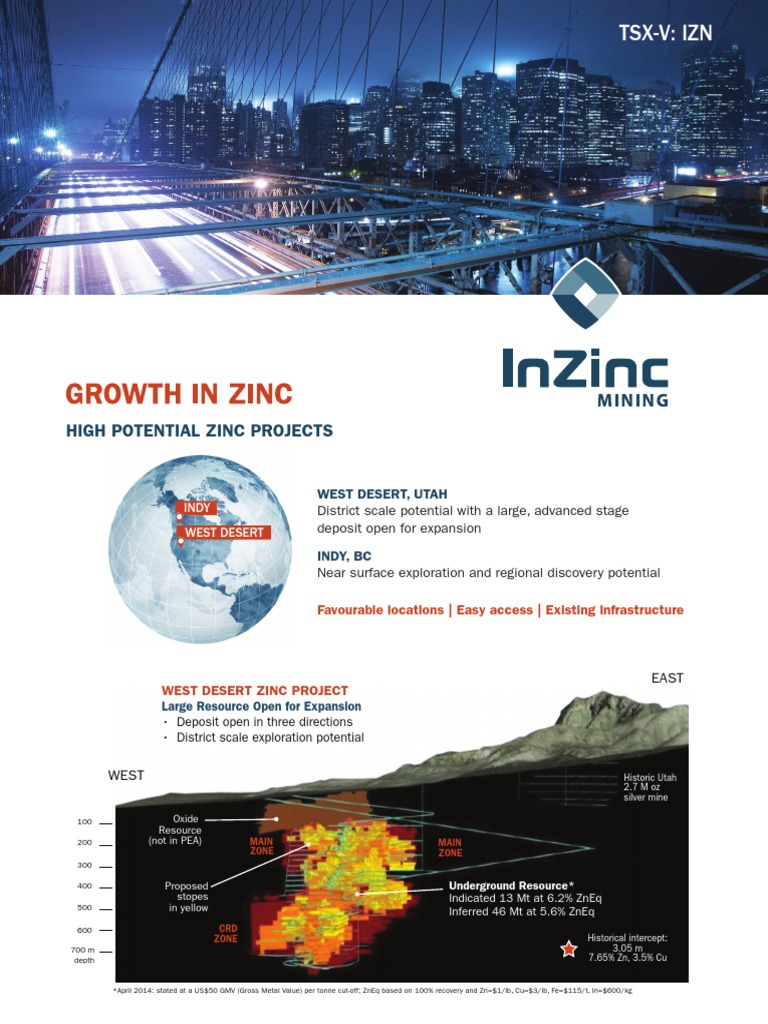 INZinc Factsheet Jan2017 Final PDF Zinc Mining