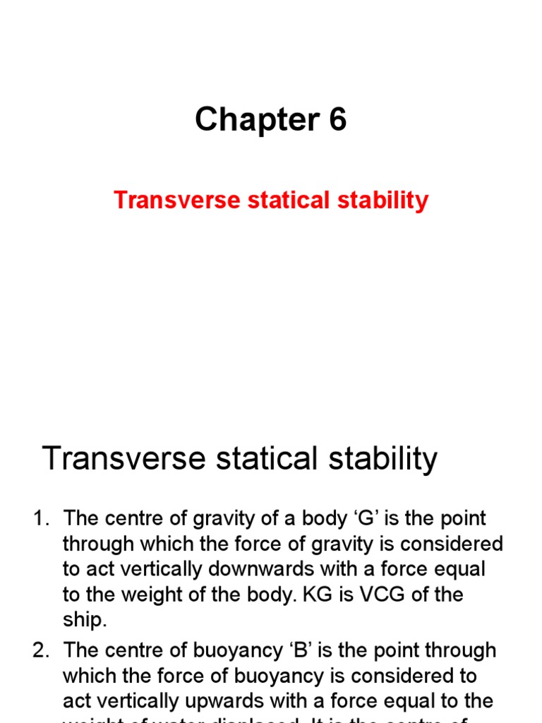 47 5815 MT222 2015 1 1 1 Ch.6 Transverse Statical Stability-A | PDF ...