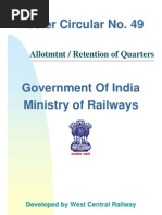 Master Circular 49: Railway Quarters Rules | PDF | License | Employment