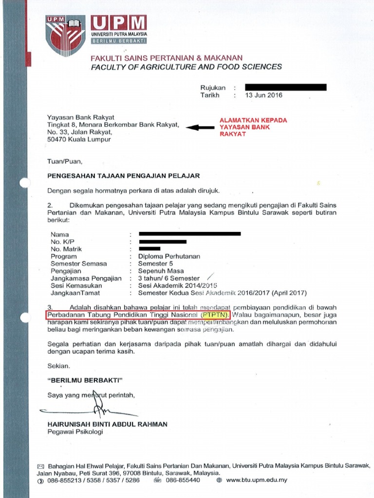 Contoh Surat Untuk Penaja