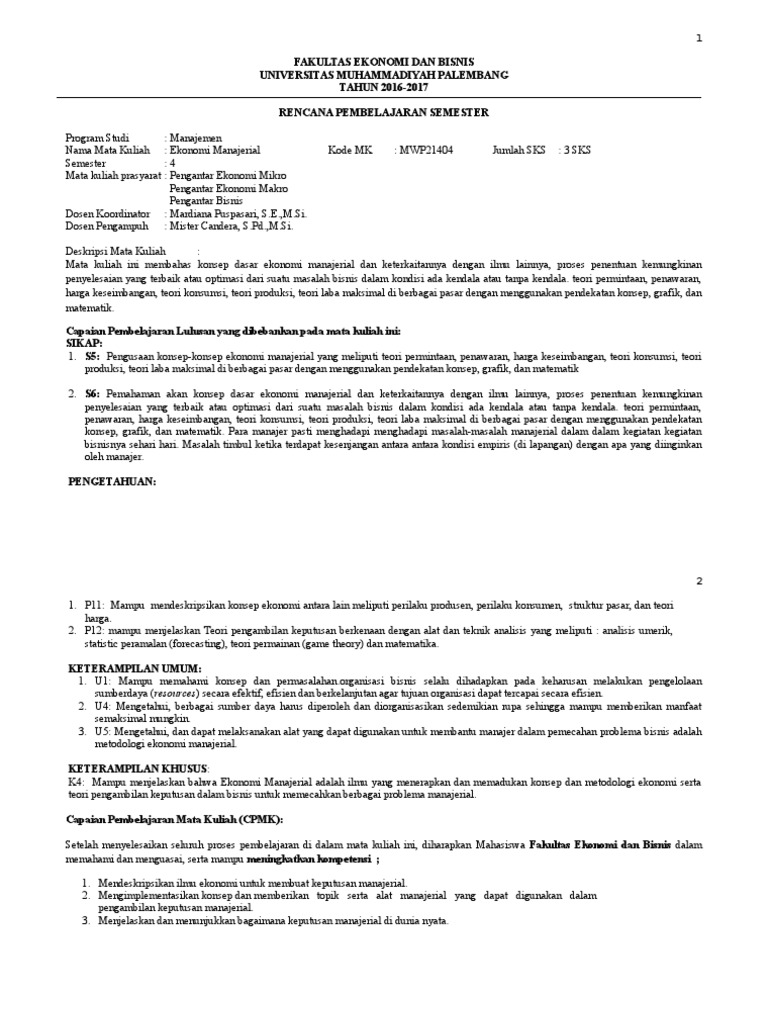 Rps Ekonomi Manajerial