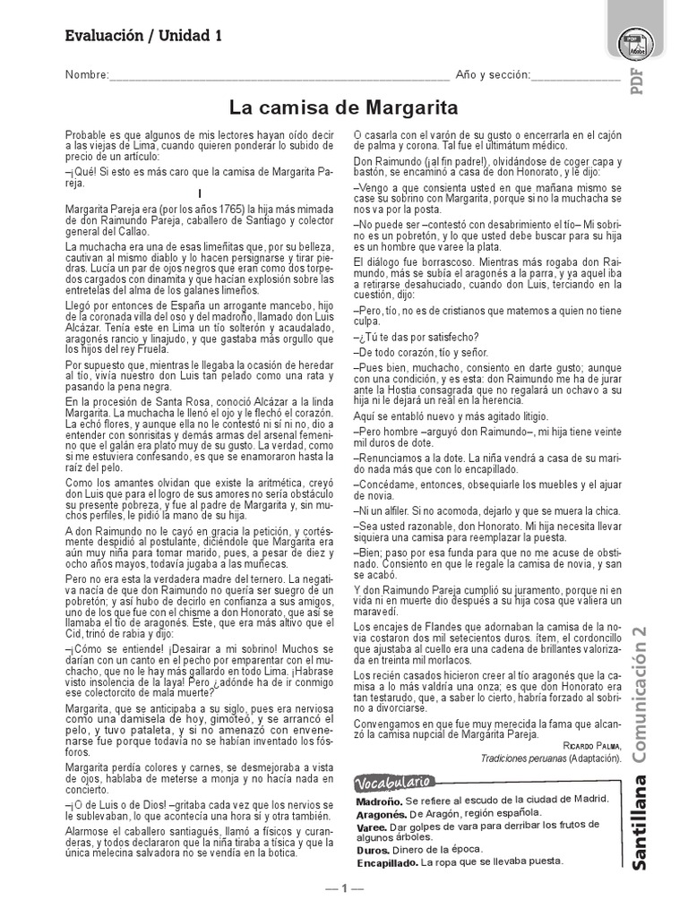 La Camisa de Margarita PDF Humor