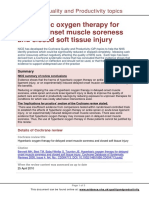 Hyperbaric Oxygen Therapy For Delayed Onset Muscle Soreness and Closed Soft Tissue Injury