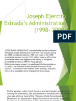 Joseph Ejercito Estrada's Administration (1998 - 2000)