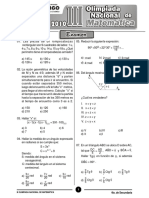 III Olimpiada Nacional de Matematica 2010 Saco Oliveros 4 Año Examen y Solucionario