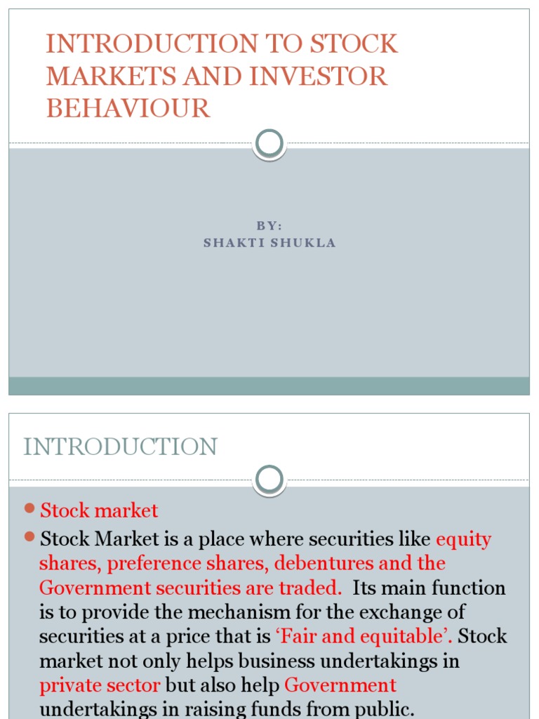 Investor Behavior in Stock Markets | PDF | Stocks | Securities (Finance)