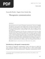 Therapeutic Communication: Esmeralda Sherko, Eugjen Sotiri, Erinda Lika