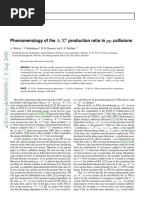 Phenomenology of The Production Ratio in Collisions: EPJ Manuscript No