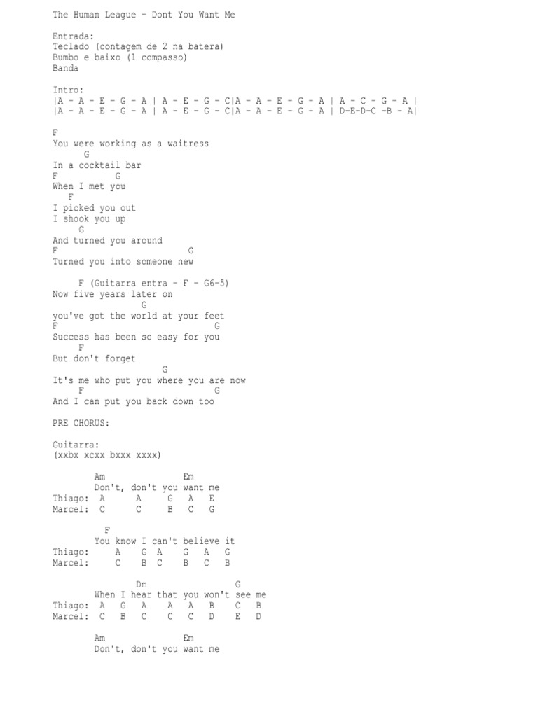 Dont You Want Me Baby Songs Musical Compositions