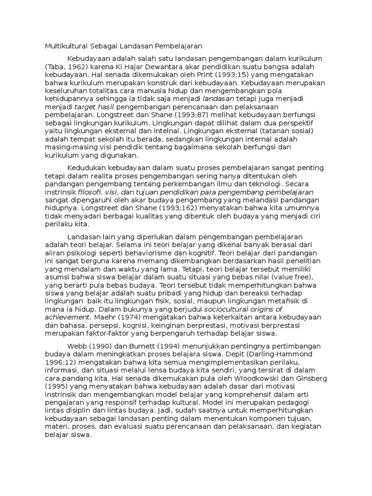 66 67 Multikultural Sebagai Landasan Pembelajaran