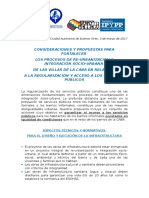 2017 - 03 - Marzo - 08 - Presentación de Propuestas Para Servicios Públicos Al IVC - Informe