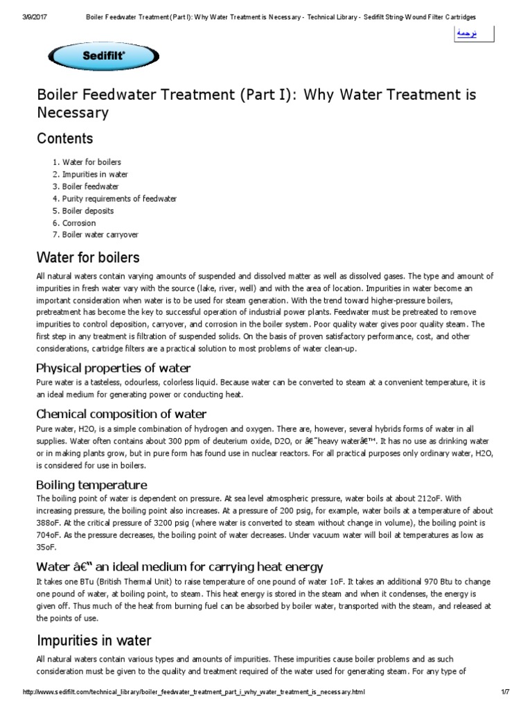 Boiler Feedwater Treatment (Part I) Why Water Treatment Is Necessary
