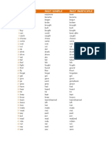 Base Form Past Simple Past Participle